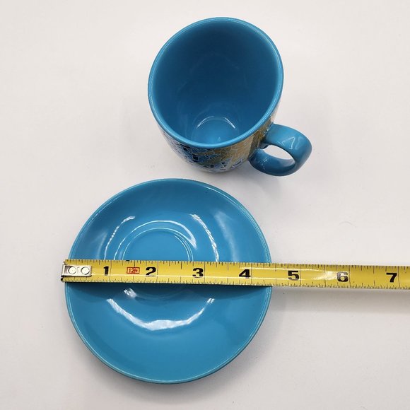 GdP Giordano di Ponzano Italy Modern Cup Saucer Bright Geometric Mosaic Sunburst - Picture 9 of 12